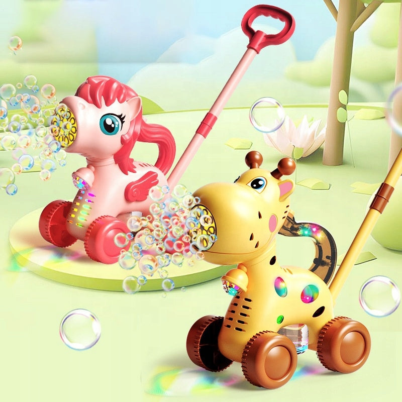 SOAP BUBBLE GIRAFFE PUSHER 2in1 LIGHT BUBBLE MACHINE FOR KIDS Brand no brand