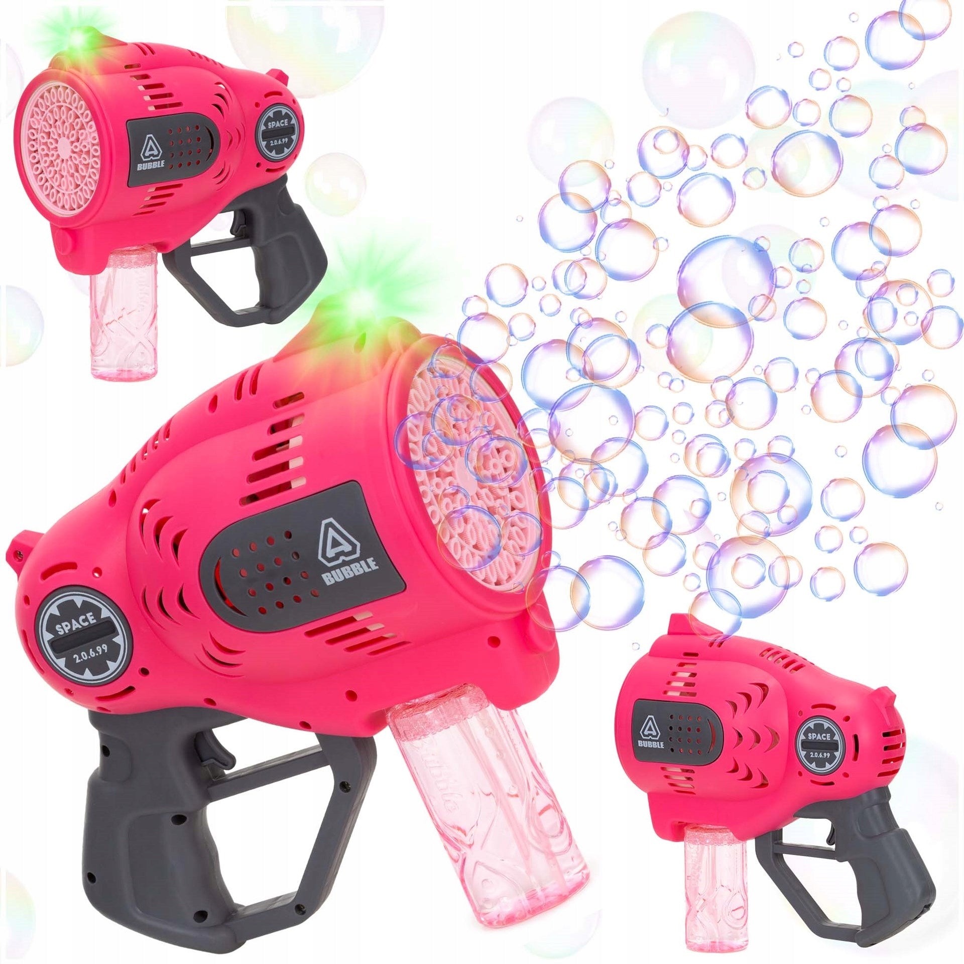 SOAP BUBBLE GUN BATTERY BUBBLE MACHINE USB AUTOMATIC LED LIQUID Brand Springos