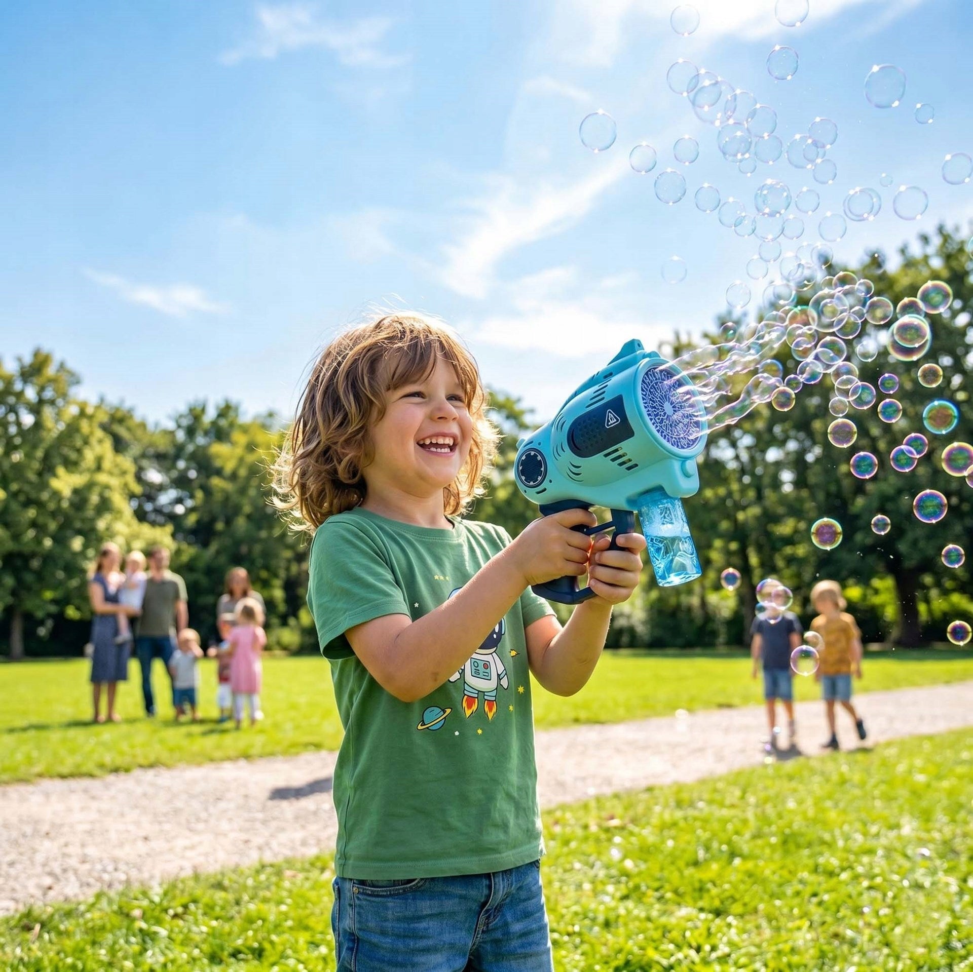 SOAP BUBBLE GUN BATTERY BUBBLE MACHINE USB AUTOMATIC LED LIQUID Packaging status original