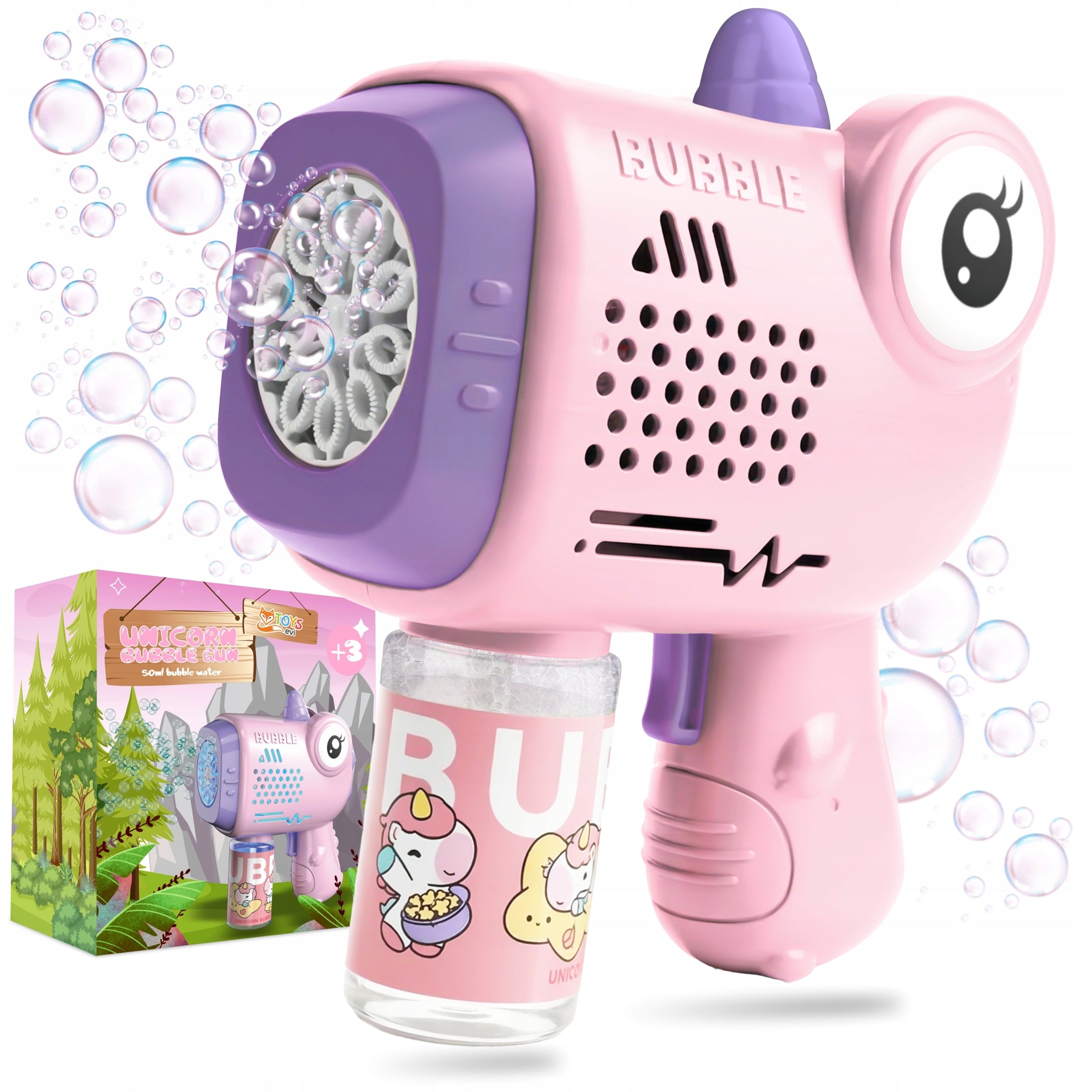 SOAP BUBBLE GUN, BUBBLE MACHINE, GENERATOR MACHINE + LIQUID