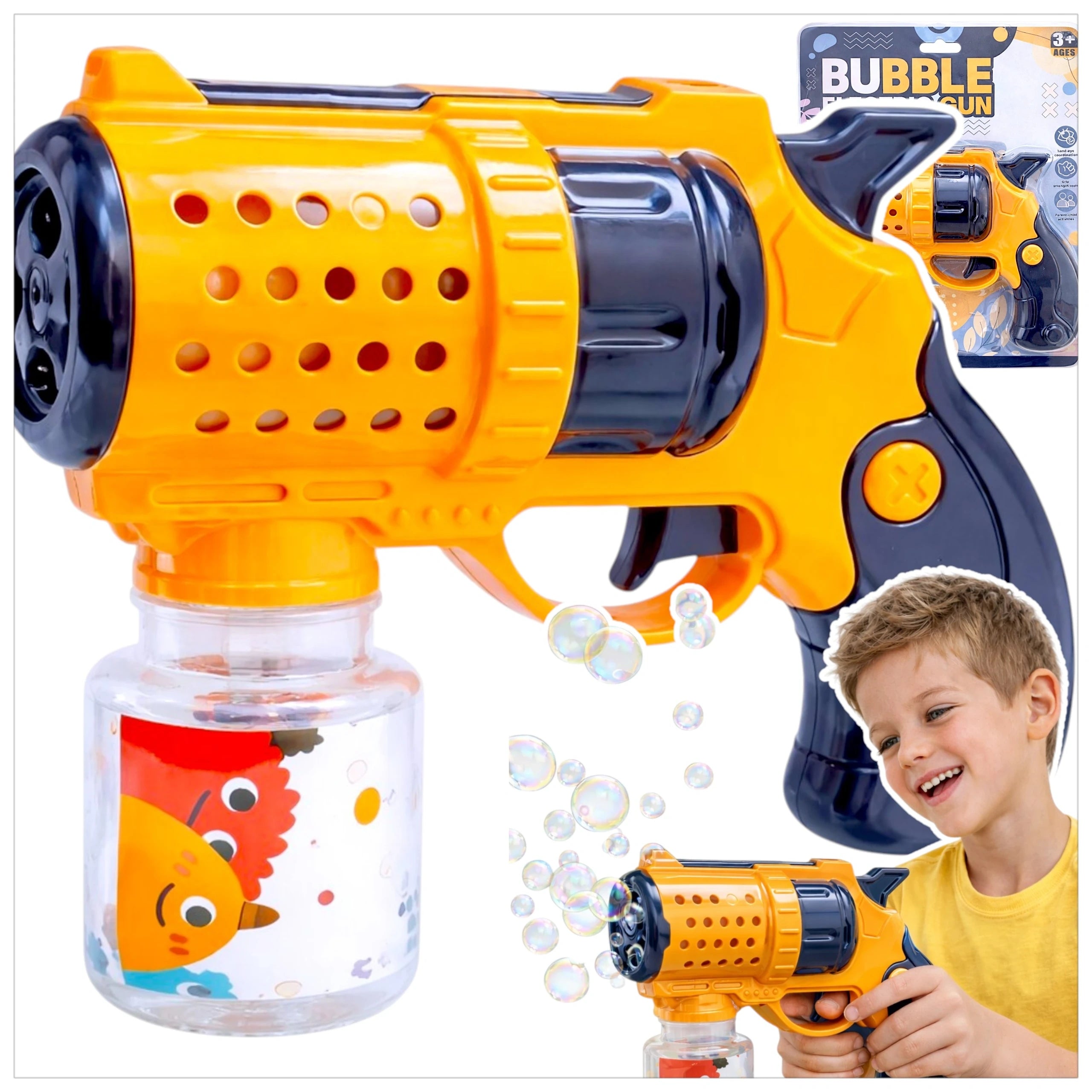 SOAP BUBBLE GUN ELECTRIC GUN BUBBLE MACHINE + LIQUID