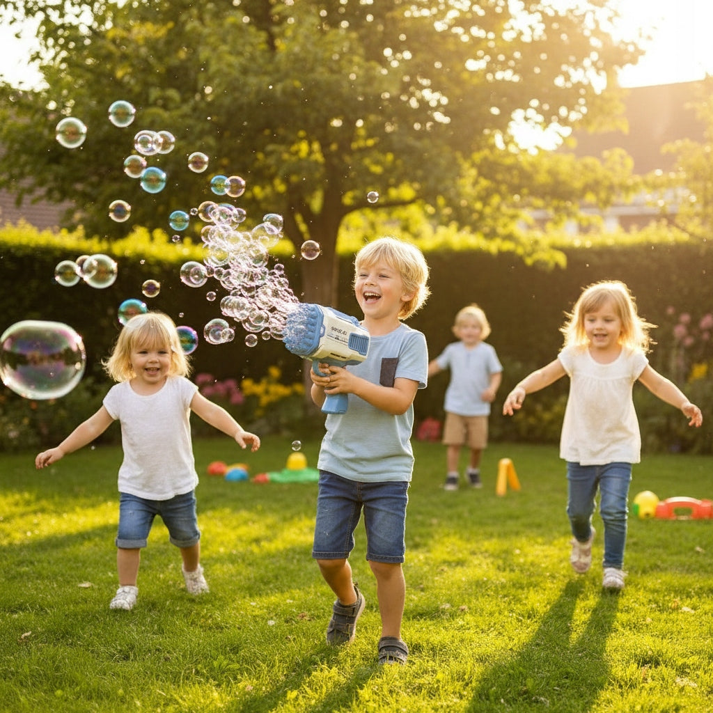 SOAP BUBBLE GUN LED AUTOMATIC MACHINE STRONG + LIQUID Manufacturer code Wyrzutnia Na Baterie Prezent Dla Dziecka