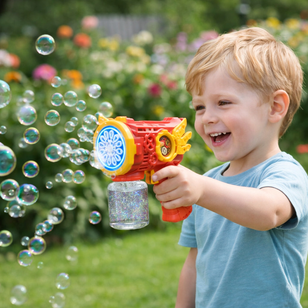 SOAP BUBBLE GUN SOAP BUBBLE MACHINE + LIQUID E2303 EMAJ Product height 13 cm