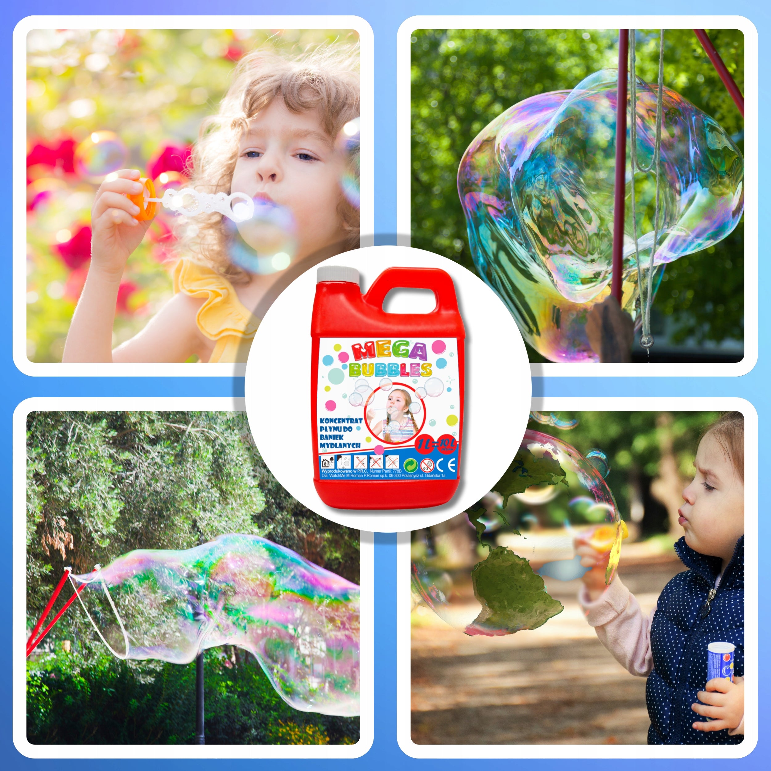 SOAP BUBBLE LIQUID LARGE CONCENTRATE 1L = 10L LIQUID FOR CHILDREN bubble Kind bubble solution