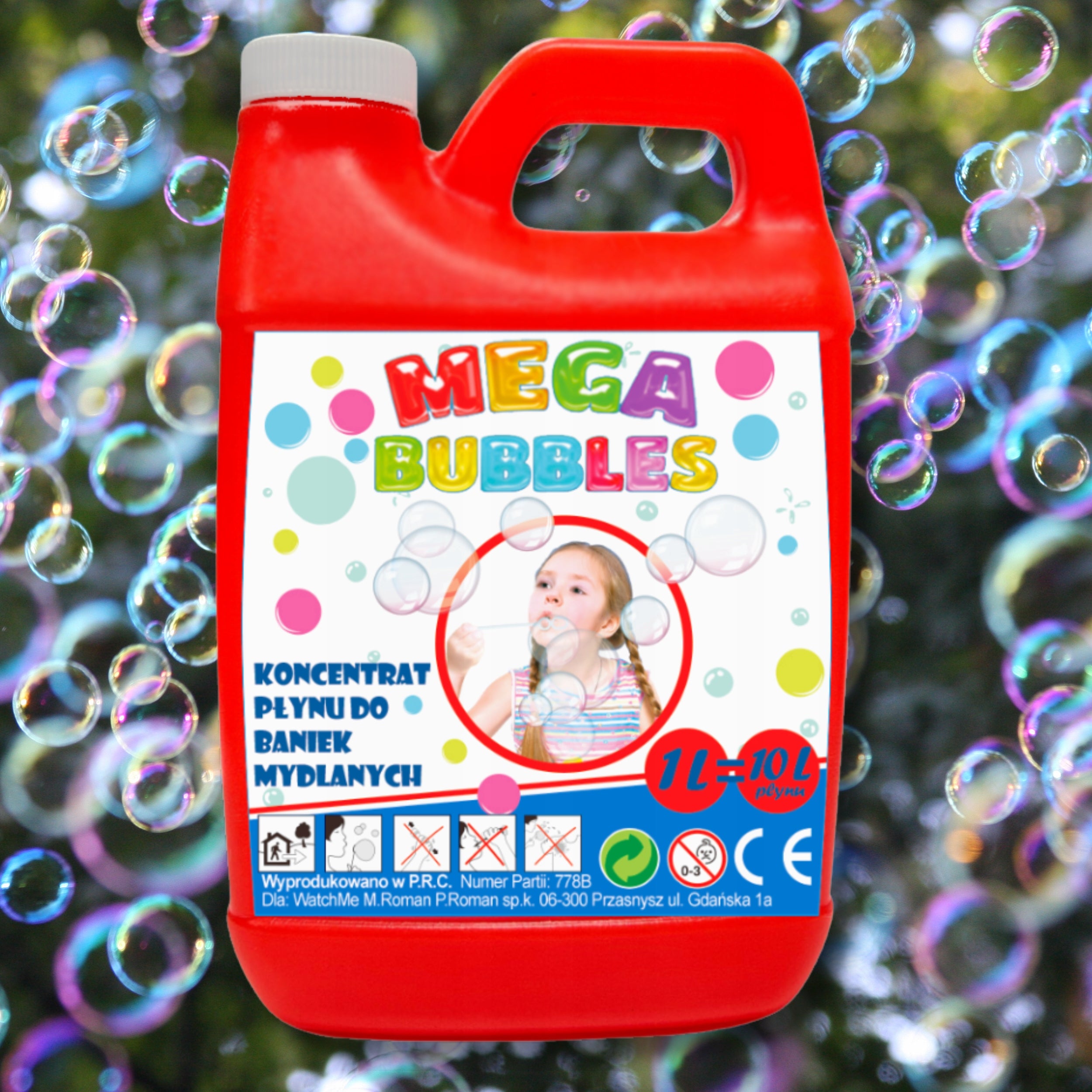 SOAP BUBBLE LIQUID LARGE CONCENTRATE 1L = 10L LIQUID FOR CHILDREN bubble Packaging status original