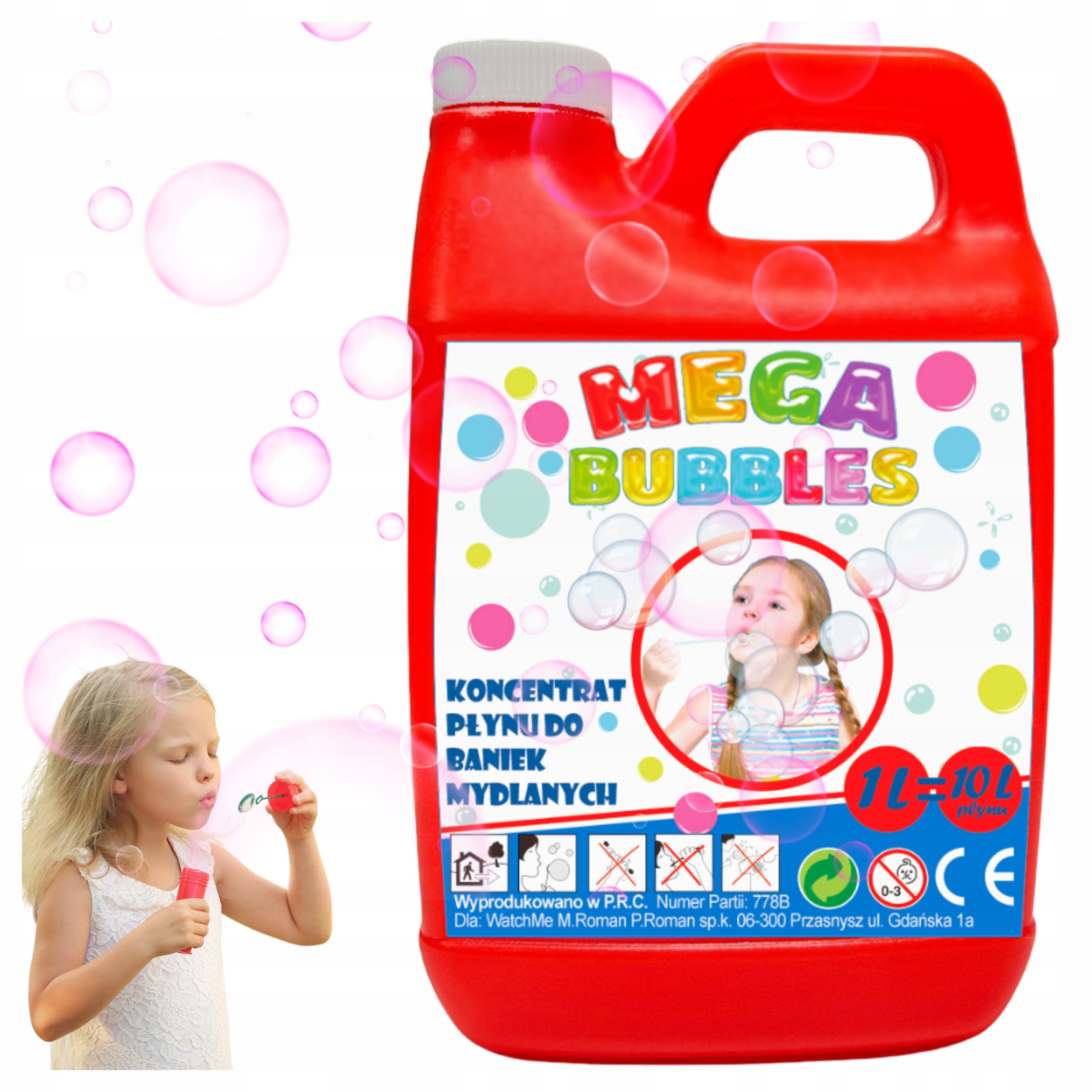SOAP BUBBLE LIQUID LARGE CONCENTRATE 1L = 10L LIQUID FOR CHILDREN bubble