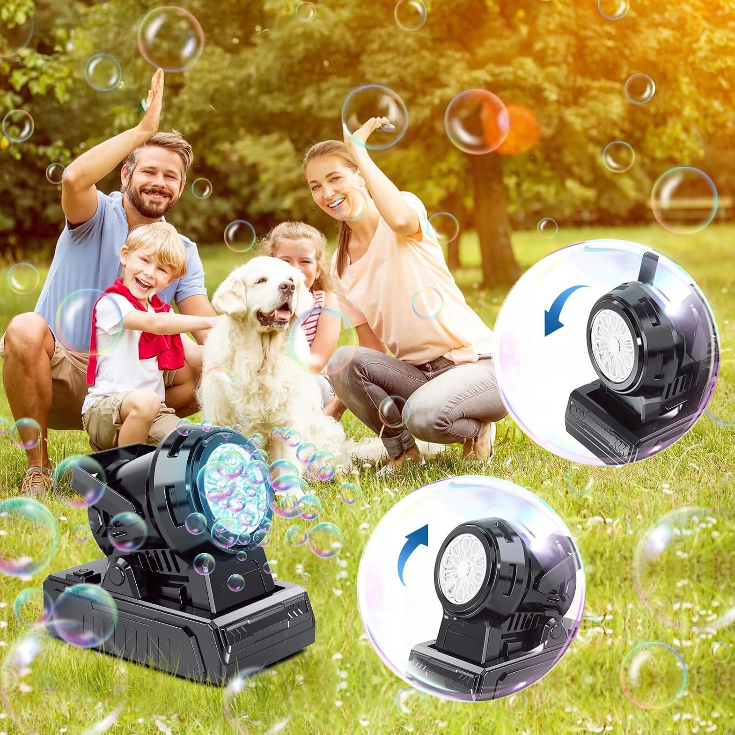 SOAP BUBBLE MACHINE GENERATOR SOAP BANKS LED BACKLIGHT Product weight with unit packaging 0.6 kg