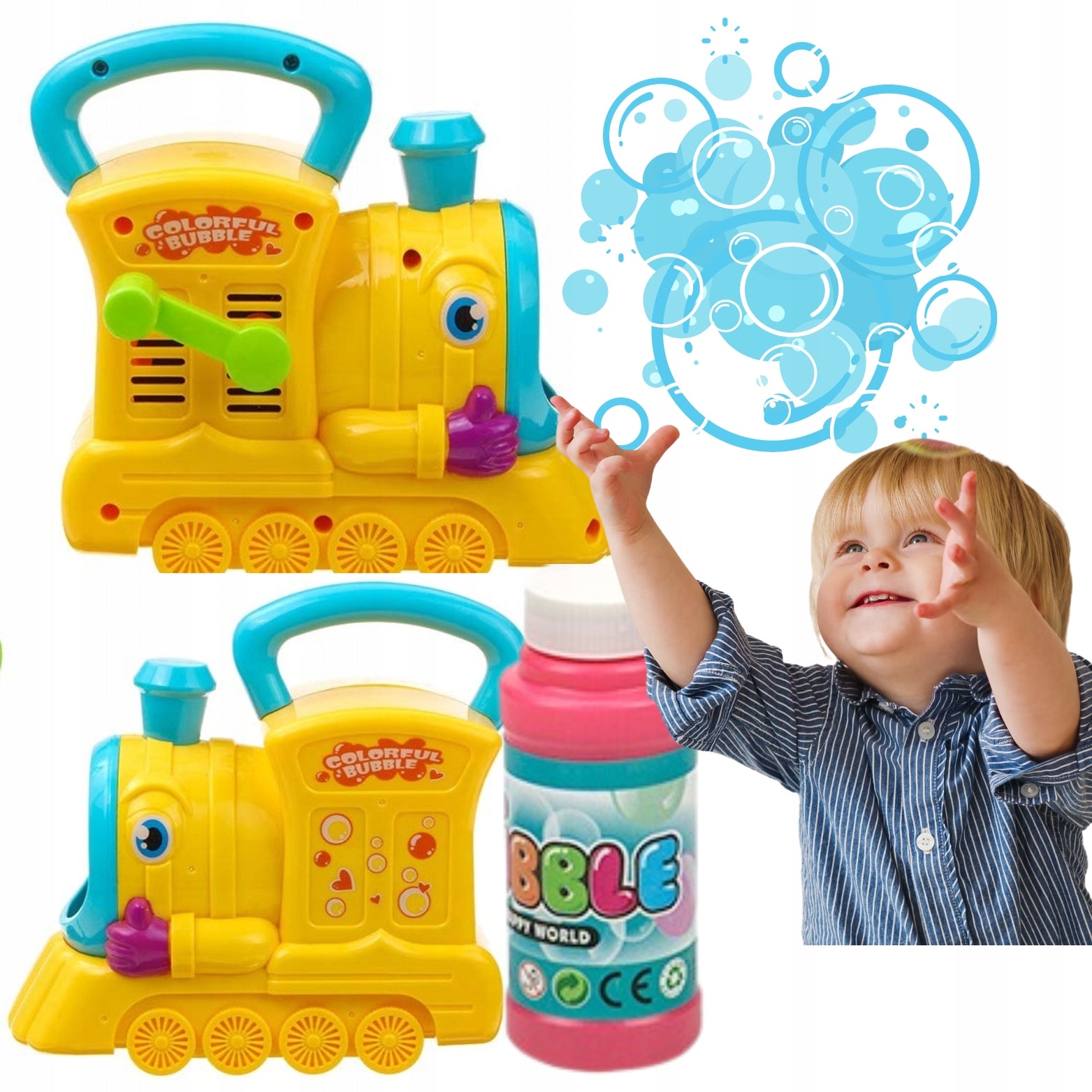 SOAP BUBBLE MACHINE LOCOMOTIVE SOAP BUBBLE MACHINE LIQUID SET