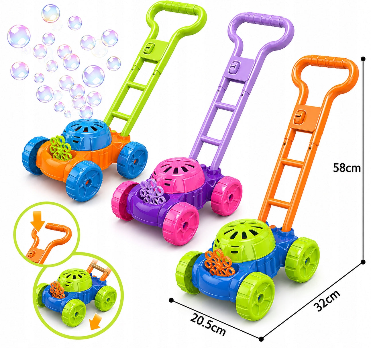 SOAP BUBBLE MOWER BATTERY OPERATED SOAP BUBBLE MACHINE Kid's age 3+ years