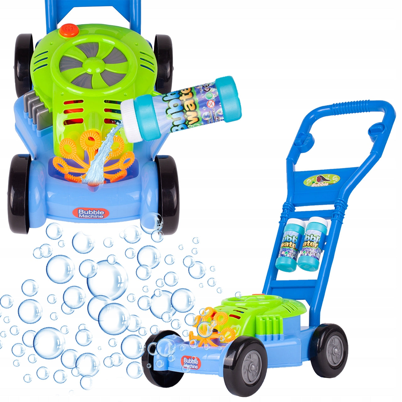 SOAP BUBBLE MOWER PUSHER FOR CHILDREN BATTERY OPERATED PLAY LIQUID