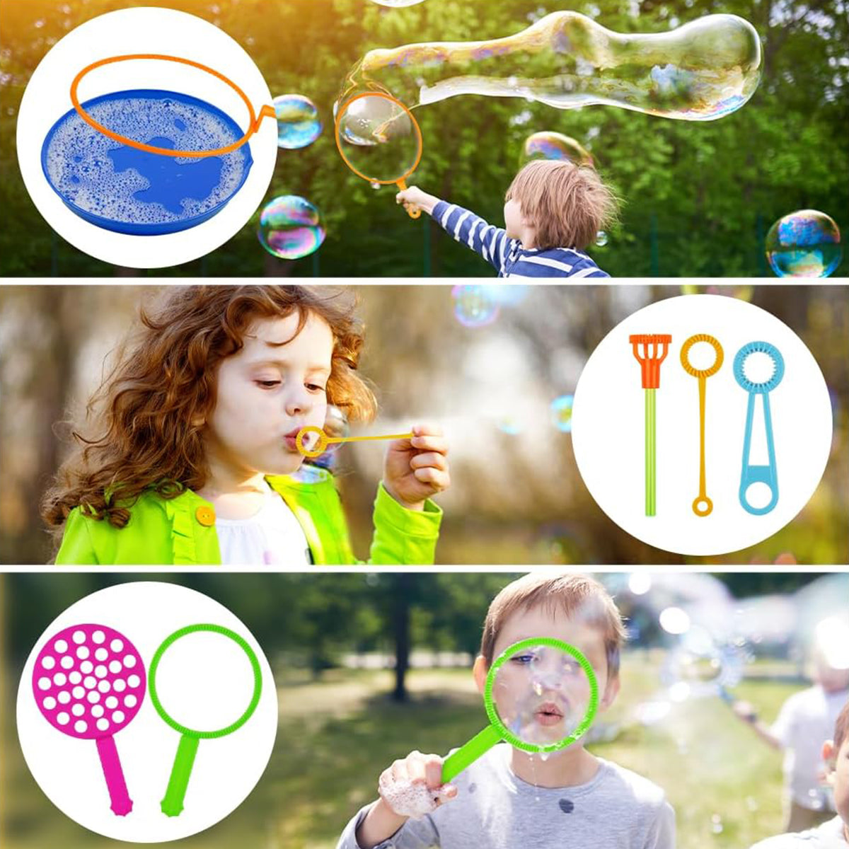 SOAP BUBBLE SET STICKS RINGS HOOPS 31 PIECES FOR CHILDREN BUBBLES XXL Kind set