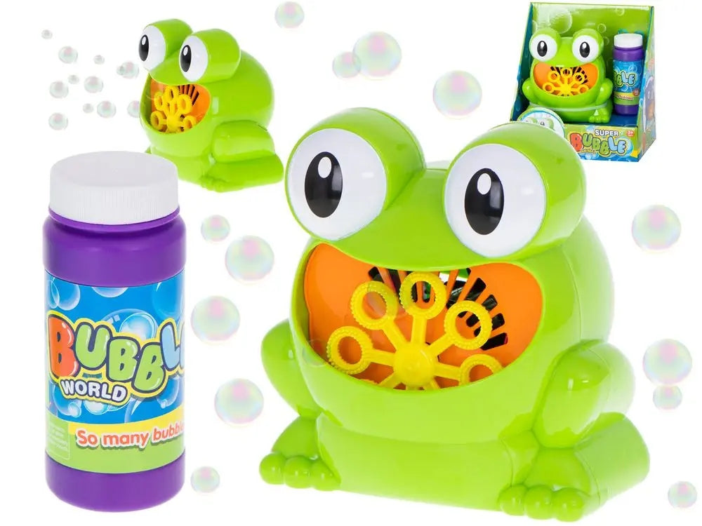 SOAP BUBBLES AUTOMATIC BUBBLE MACHINE FROG GENERATOR WITH LIQUID SET Manufacturer code KX5942