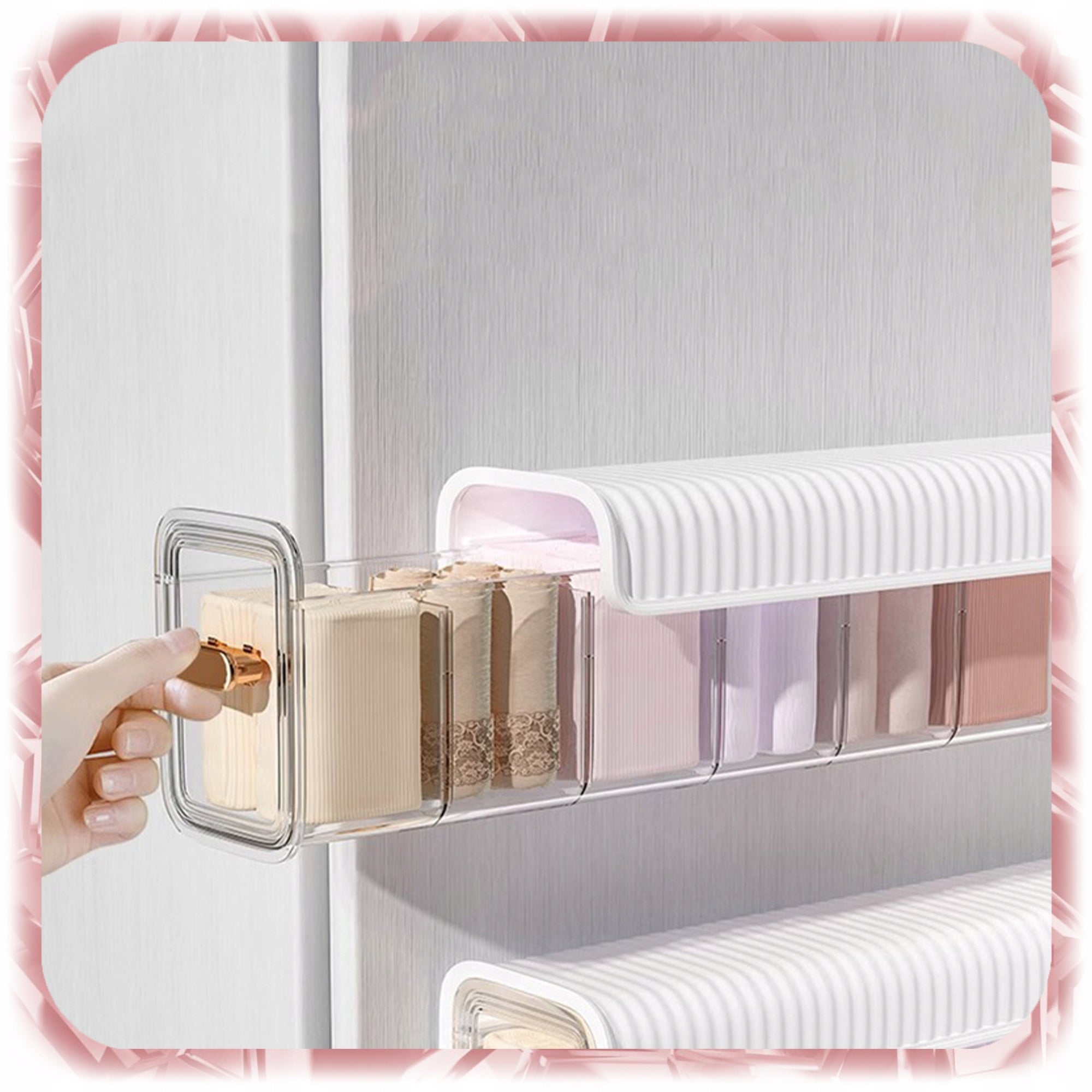 SOCK UNDERWEAR ORGANIZER 6 COMPARTMENTS HANGING CONTAINER PULL-OUT WARDROBES Product width 8.7 cm
