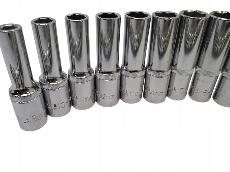 SOCKET SET 1/2" LONG SOCKETS 16PCS 8-24MM SOCKET WRENCHES STRIP Brand no brand