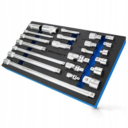 SOCKET SET 1/4 3/8 1/2 INCH FOR RATCHET WORKSHOP 23 ELEMENTS Brand no brand