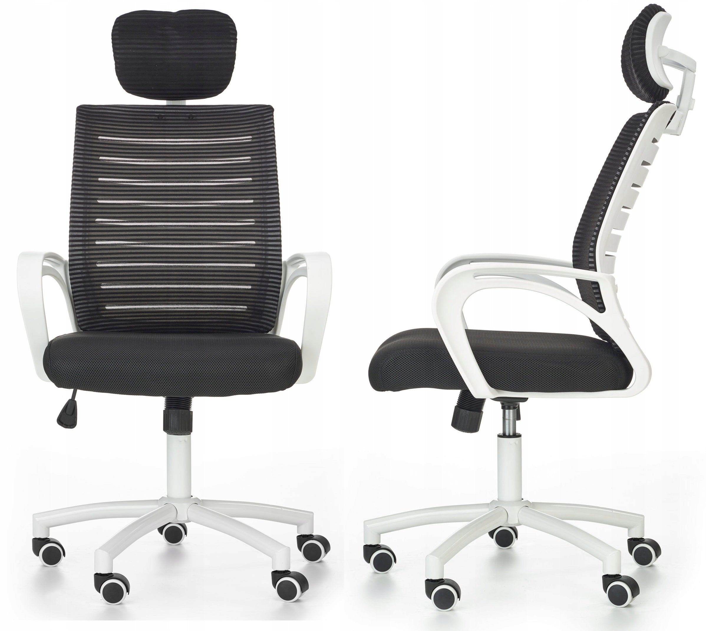 SOCKET SWIVEL OFFICE CHAIR, WHITE, BLACK, HALMA