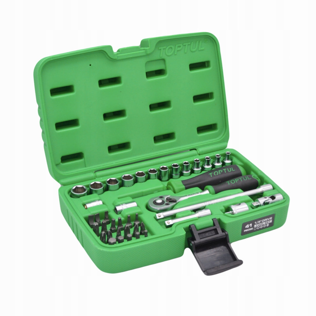 SOCKET WRENCH AND BIT TOOL SET 1/4" 41 EL TOPTUL GCAI4102 EAN (GTIN) 4711671579974