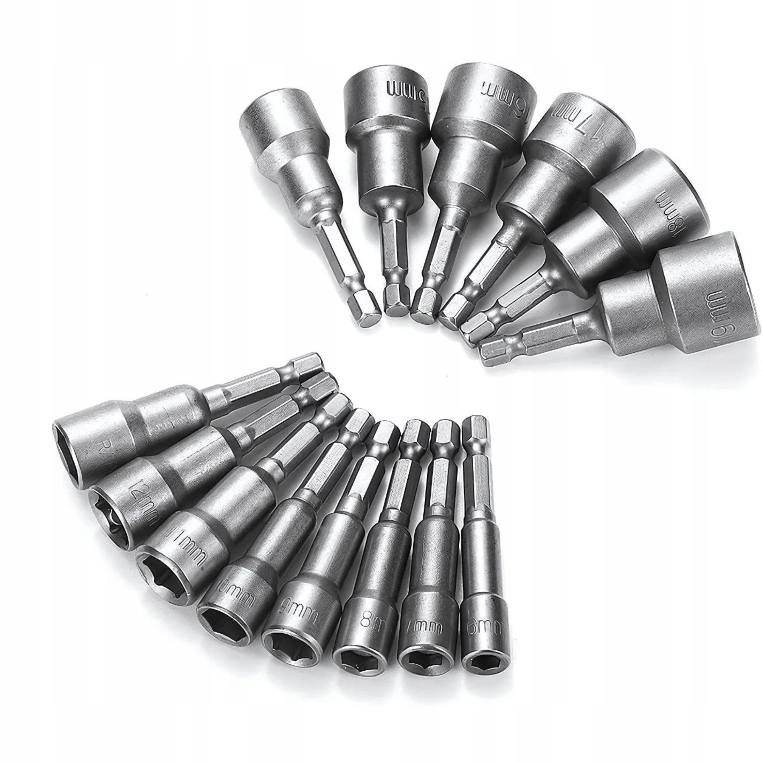 SOCKET WRENCH CAPS FOR SCREWDRIVER STRONG MAGNET SET OF 14PCS. Mounting 1"
