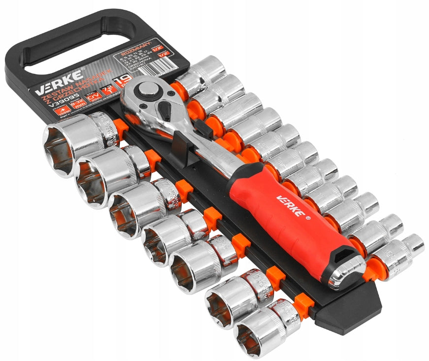 SOCKET WRENCH CAPS WITH RATCHET 1/2 SOCKET WRENCH SET 19 EL 72T Manufacturer code V39095