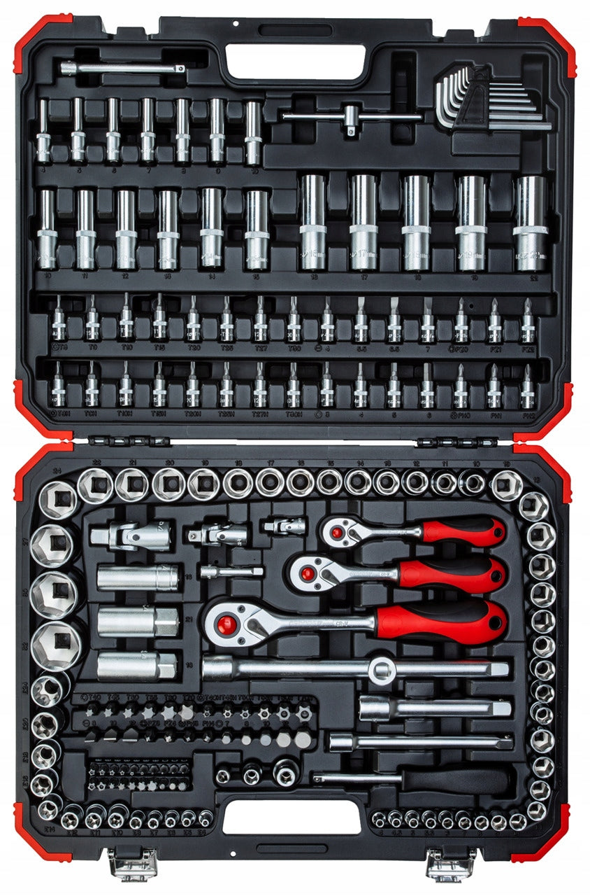 SOCKET WRENCH SET 1/2"-3/8"-1/4" 172-PIECE, R45603172 GEDORE RED
