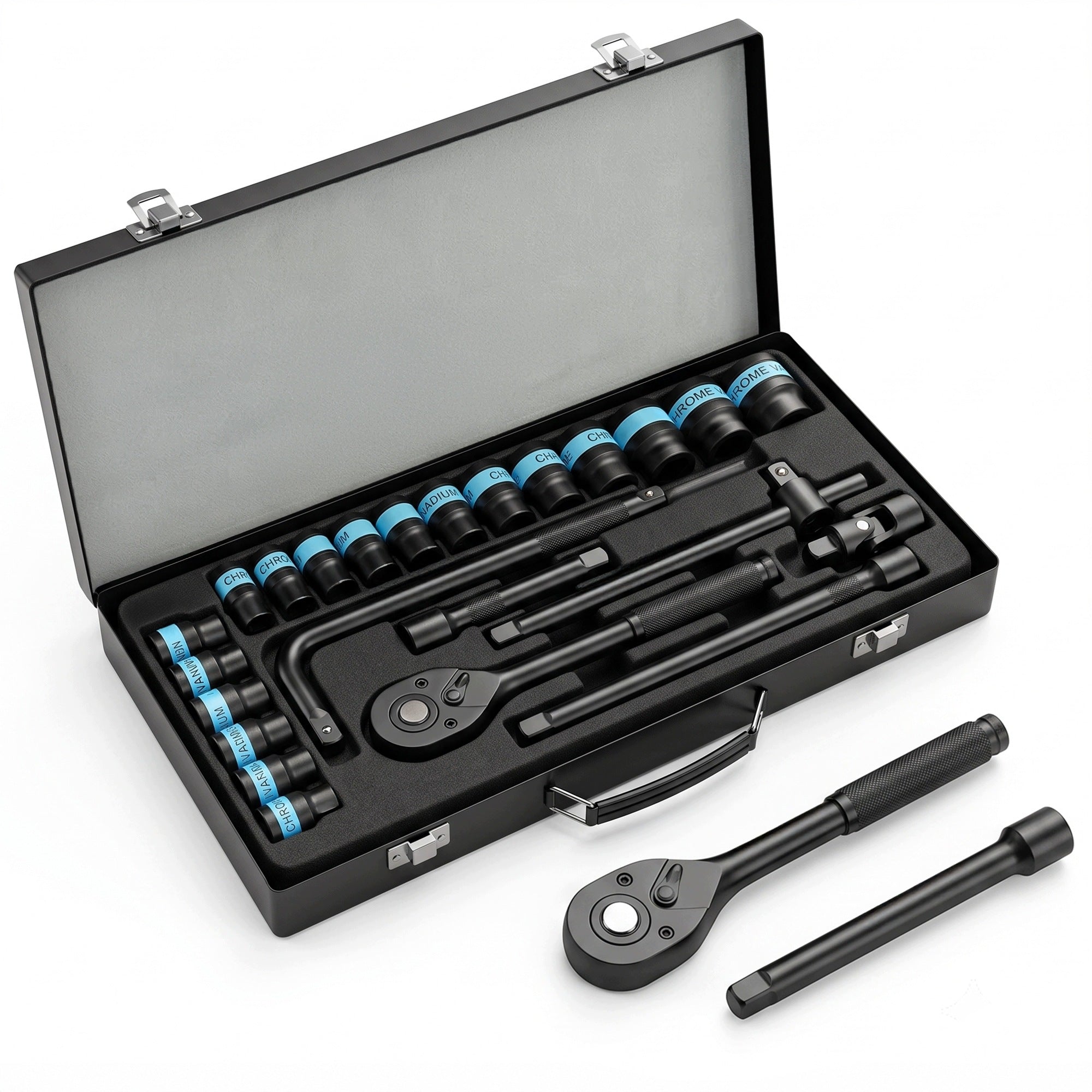 SOCKET WRENCH SET 1/2 RATCHET 8-32mm SOCKET WRENCHES 24EL SUITCASE