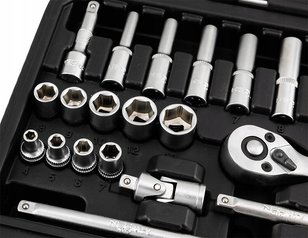 SOCKET WRENCH SET 1/4" 23 PCS SATIN 10-231 NEO TOOLS Number of items in the set 23