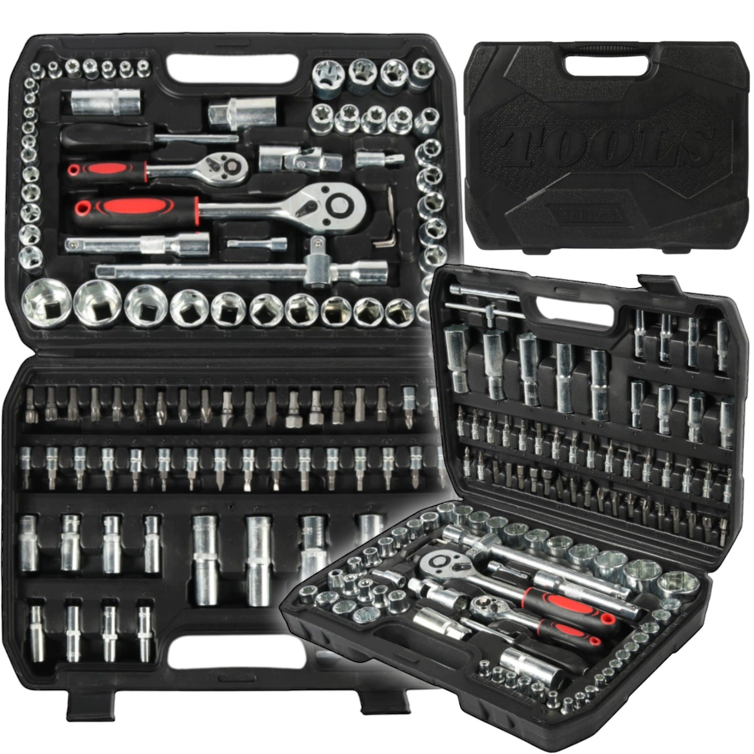 SOCKET WRENCH SET 108 ELEMENTS 1/2" 1/4" BITS TOOL CASE