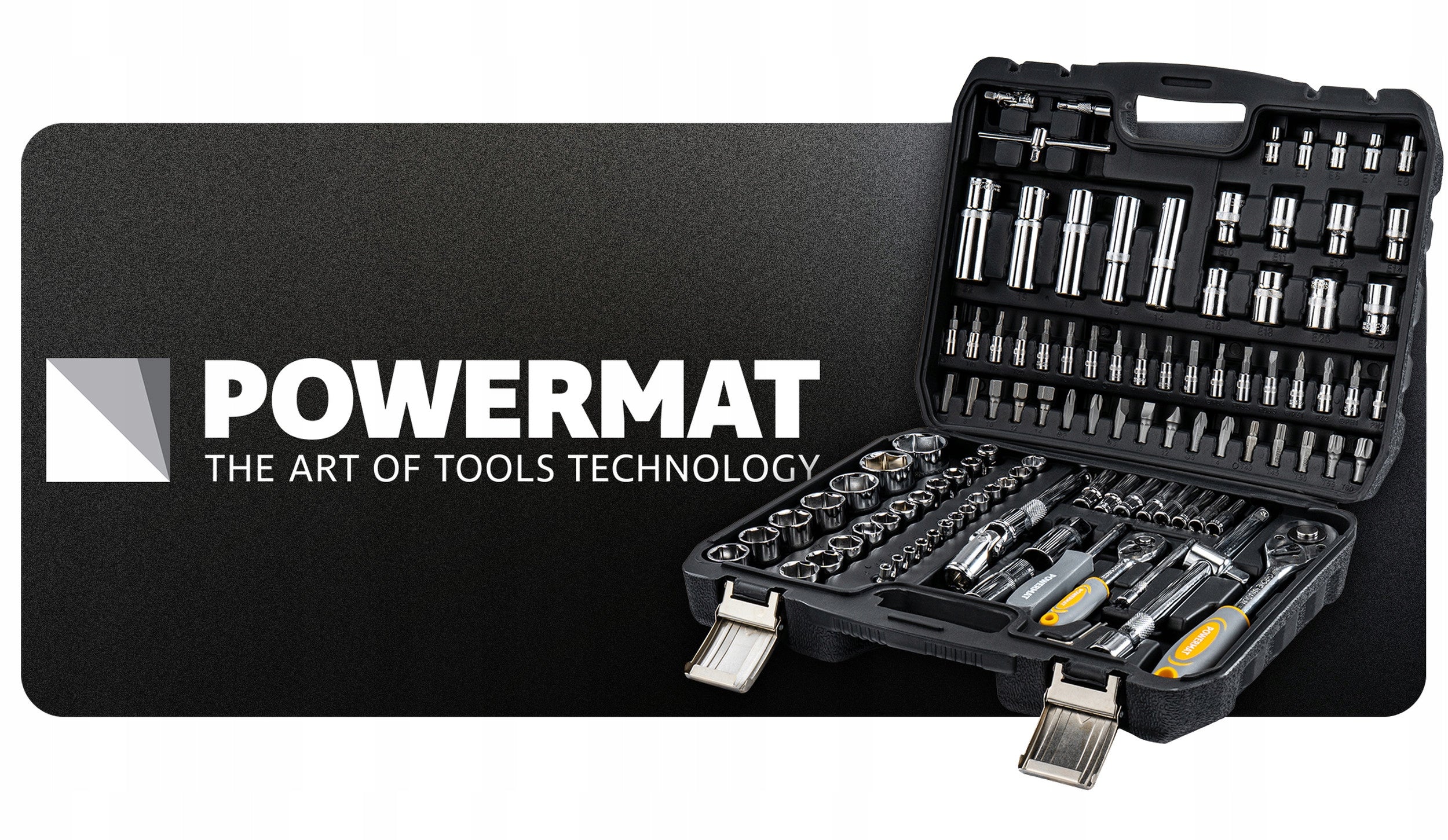 SOCKET WRENCH SET 108 ELEMENTS RATCHET 1/2" 1/4" CrV SUITCASE Brand Powermat