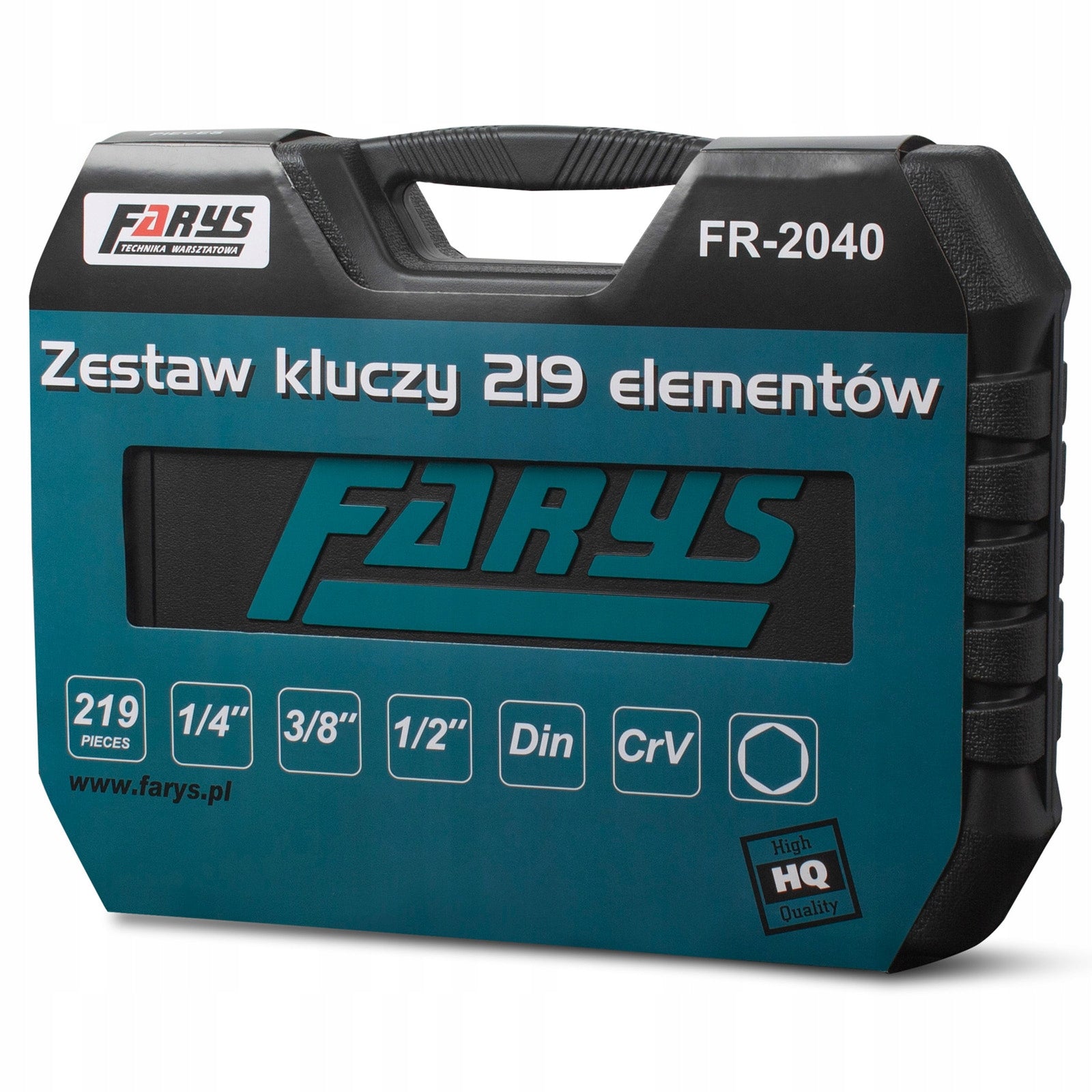 SOCKET WRENCH SET 219el. SUITCASE FARYS WRENCHES FLAT EYELET CAPS Product weight with unit packaging 12 kg