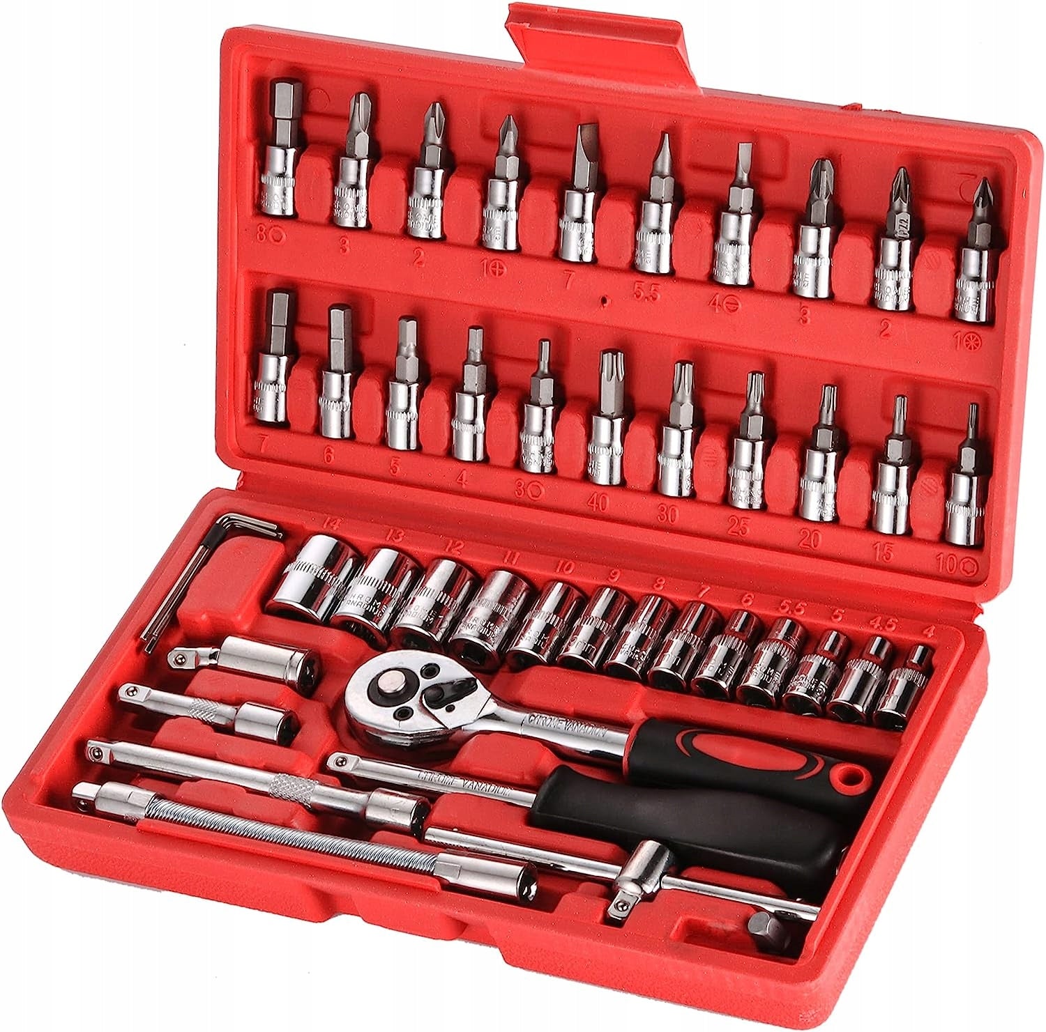 SOCKET WRENCH SET SOCKET WRENCHES 46 TORX Bits Screwdrivers Allen Number of items in the set 46