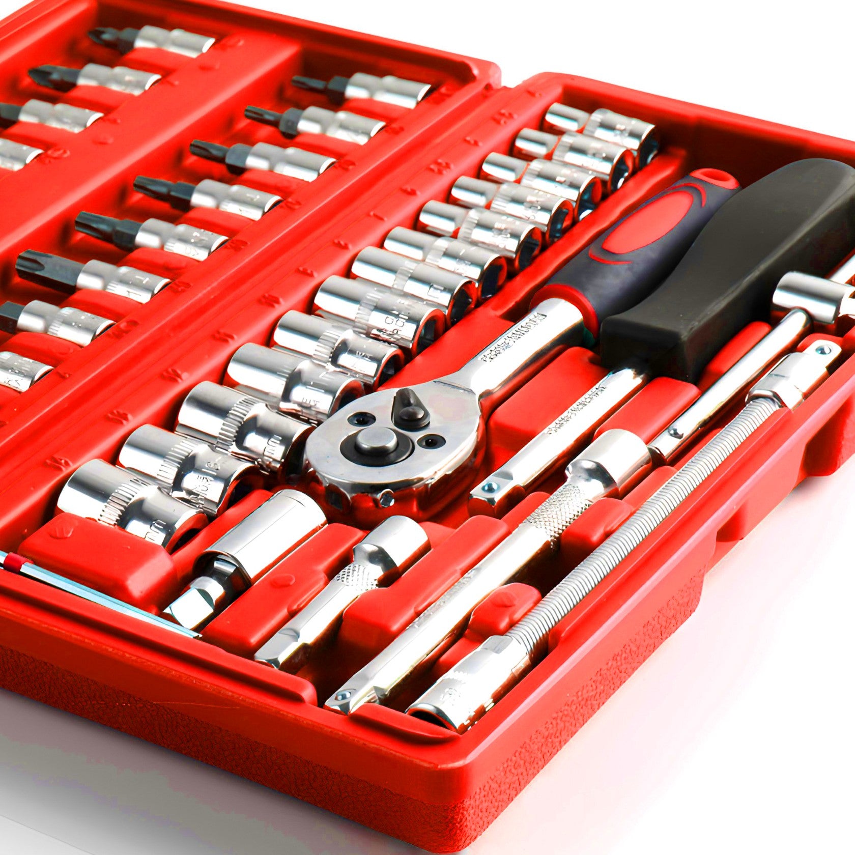 SOCKET WRENCH SET SOCKET WRENCHES BITS RATCHET ADAPTERS 46 ELEMENTS. Packaging status original