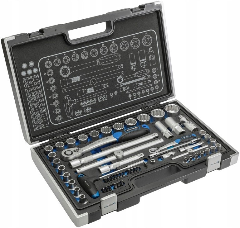 SOCKET WRENCH SET SOCKET WRENCHES SPLINE 1/4 1/2 60el HT1R470 HOGERT