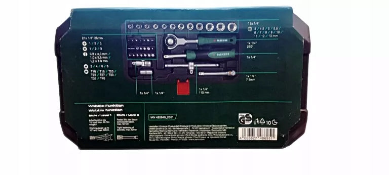 SOCKET WRENCH SET WITH RATCHET PARKSIDE 39 ELEMENTS Packaging status original