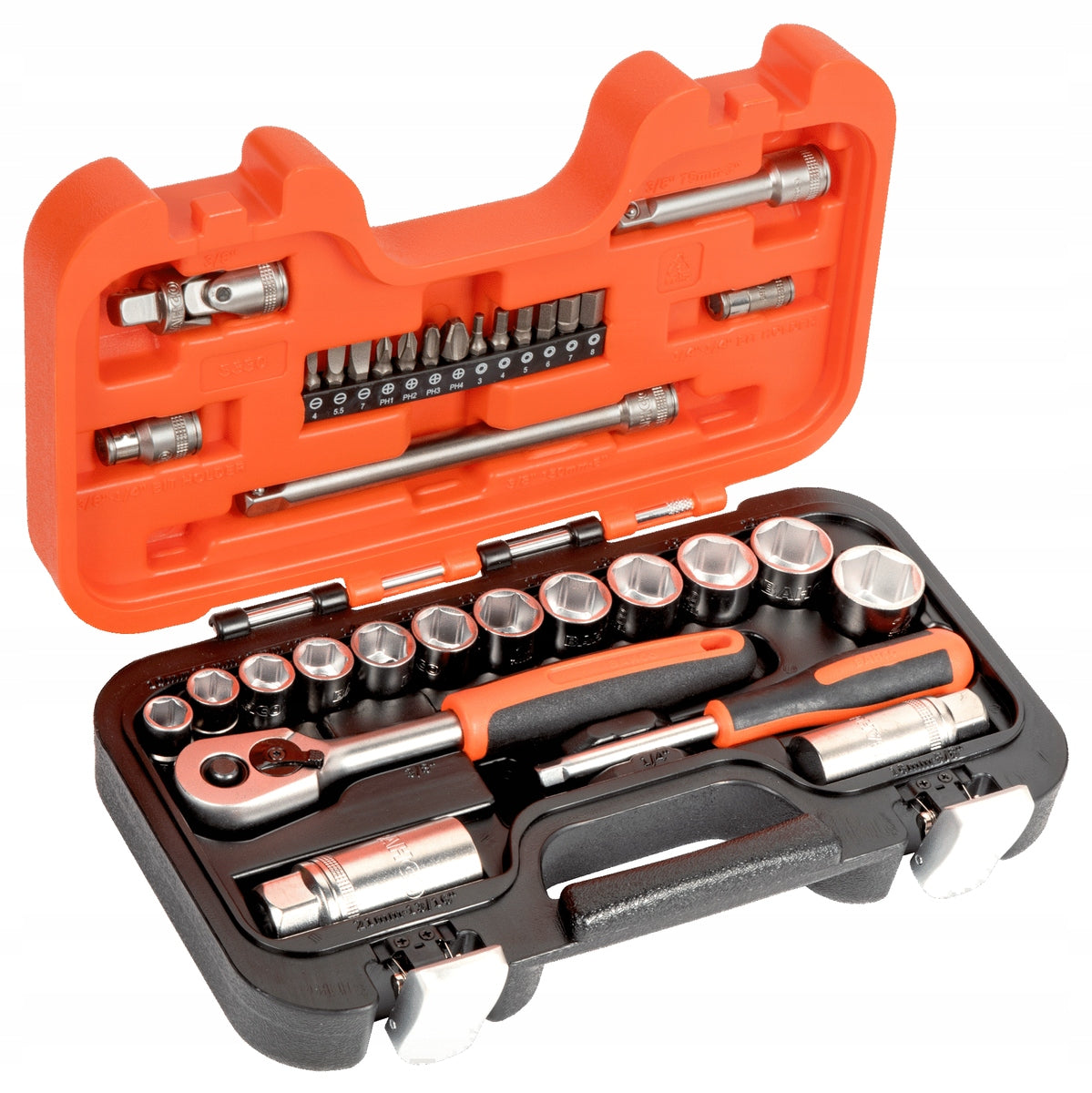 SOCKET WRENCH SOCKET SET 34 PCS. 10-22MM 1/4" 3/8" BAHCO S330