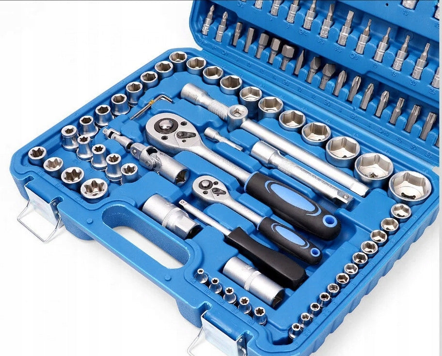 SOCKET WRENCH TOOL SET 108 SOCKET WRENCHES 1/4" 1/2" TORX BITS Number of items in the set 108