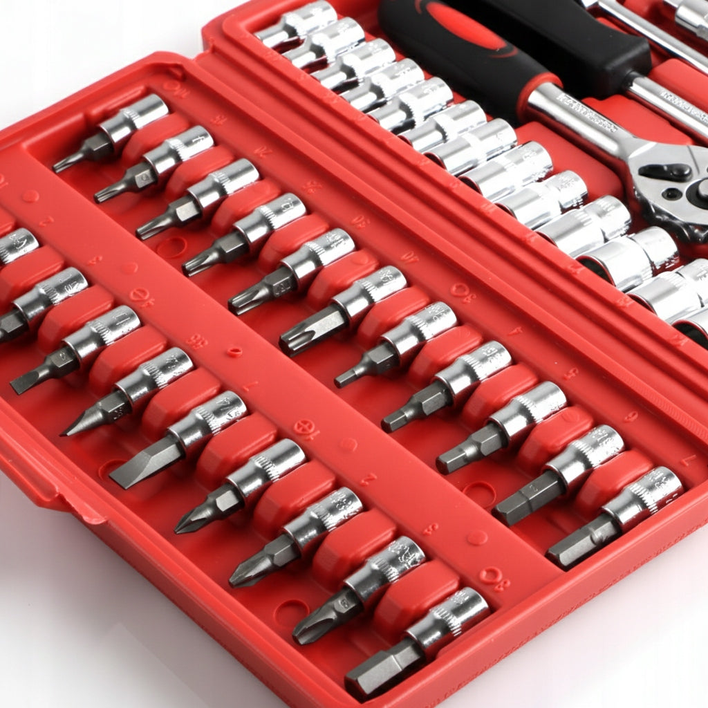SOCKET WRENCH TOOL SET 46 ELEMENTS KRISCHNER Packaging status original