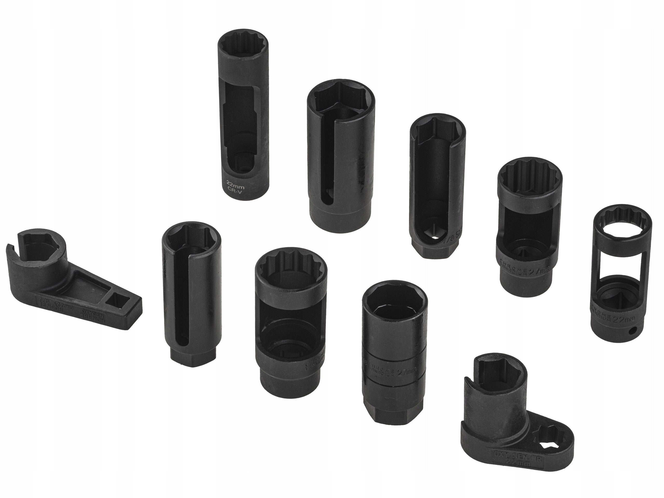 SOCKET WRENCHES FOR LAMBDA SENSOR INJECTORS 3/8" 1/2" SET OF 10EL Key type socket