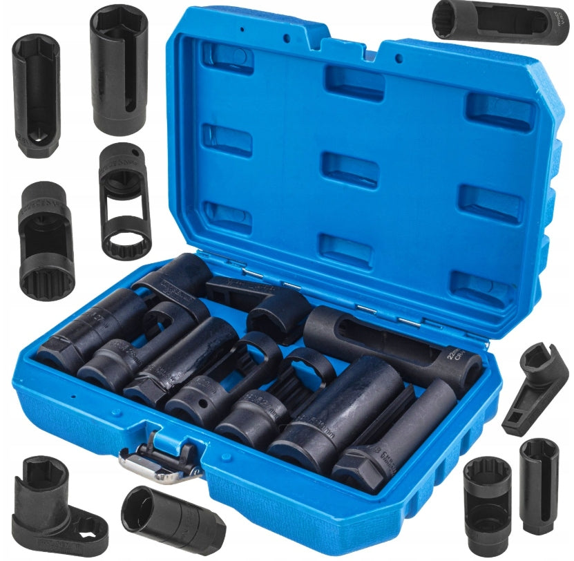 SOCKET WRENCHES FOR LAMBDA SENSOR INJECTORS 3/8" 1/2" SET OF 10EL