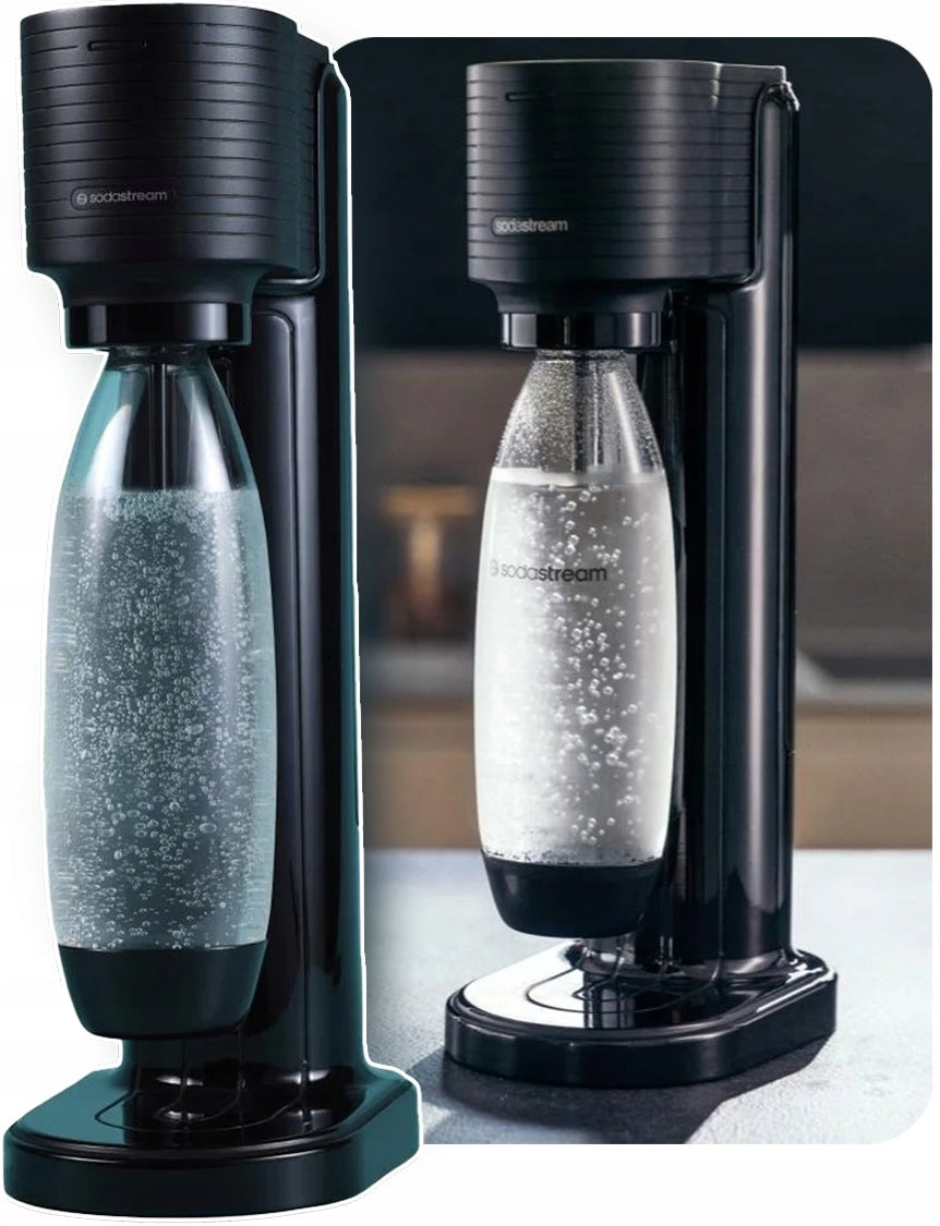 SODASTREAM Gasified Water Saturator GAIA + CO2 BOTTLE & CYLINDER | BLACK
