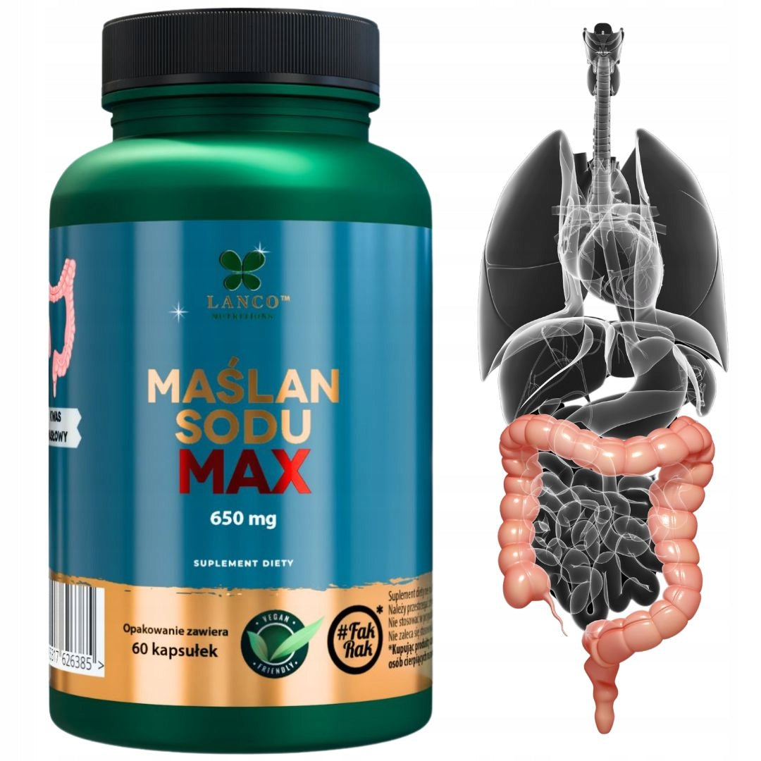 SODIUM BUTYRATE MAX 1300mg - Butyric Acid for healthy intestines LANCO - 60caps