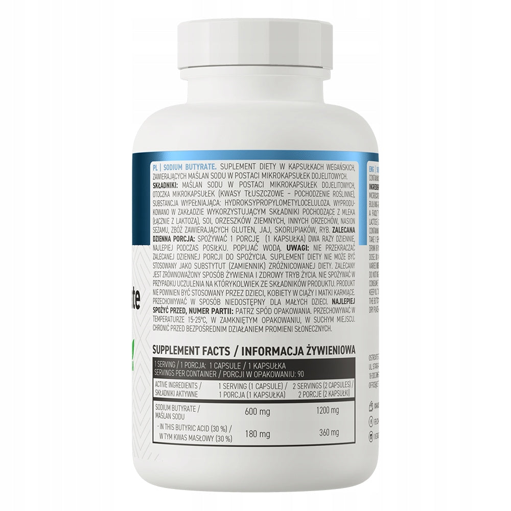 SODIUM BUTYRATE OstroVit Sodium Butyrate 90 kaps 600 mg Butyric Acid 360 mg Packaging status original