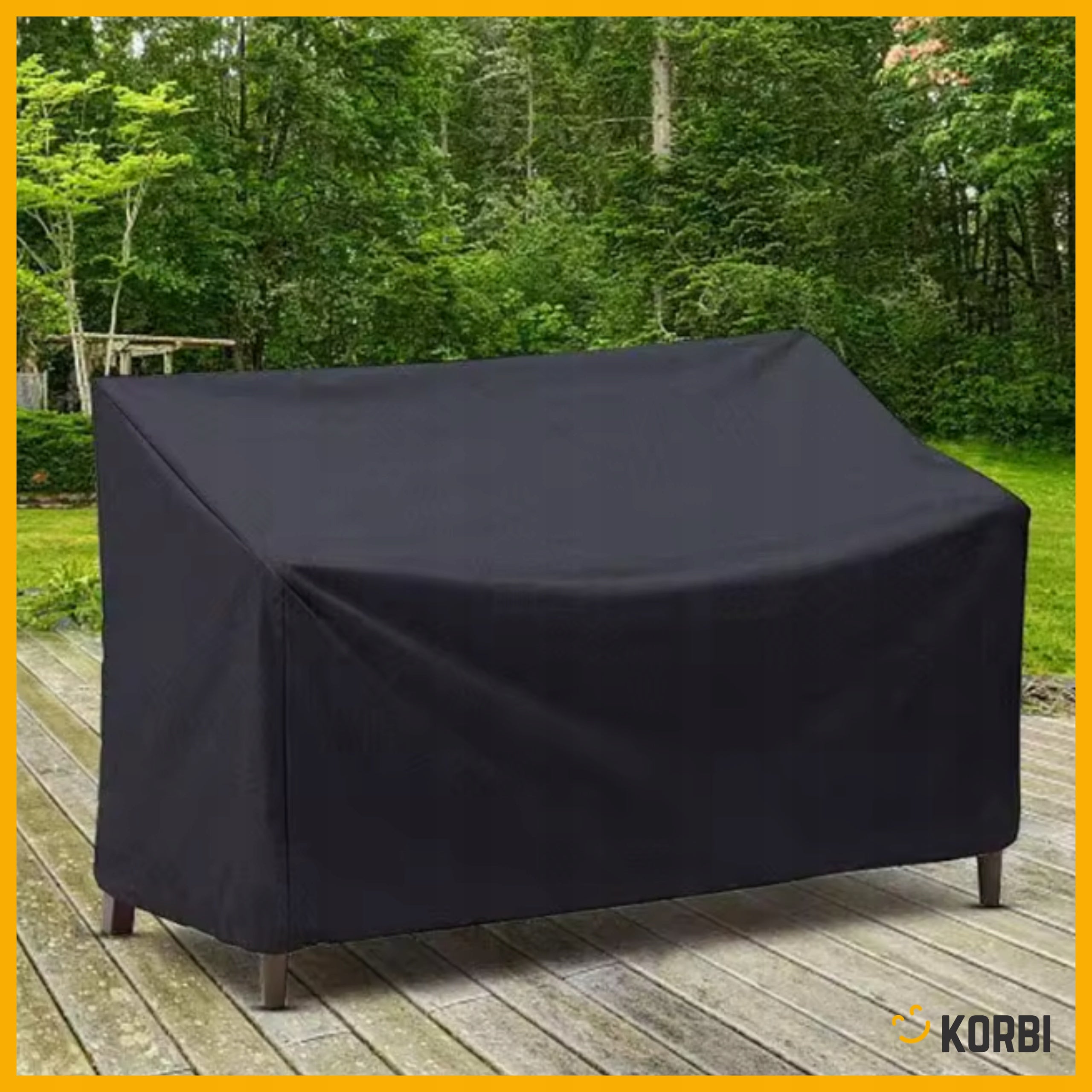 SOFA COVER GARDEN BENCH WATERPROOF TARPAULIN BLACK Product width 162 cm