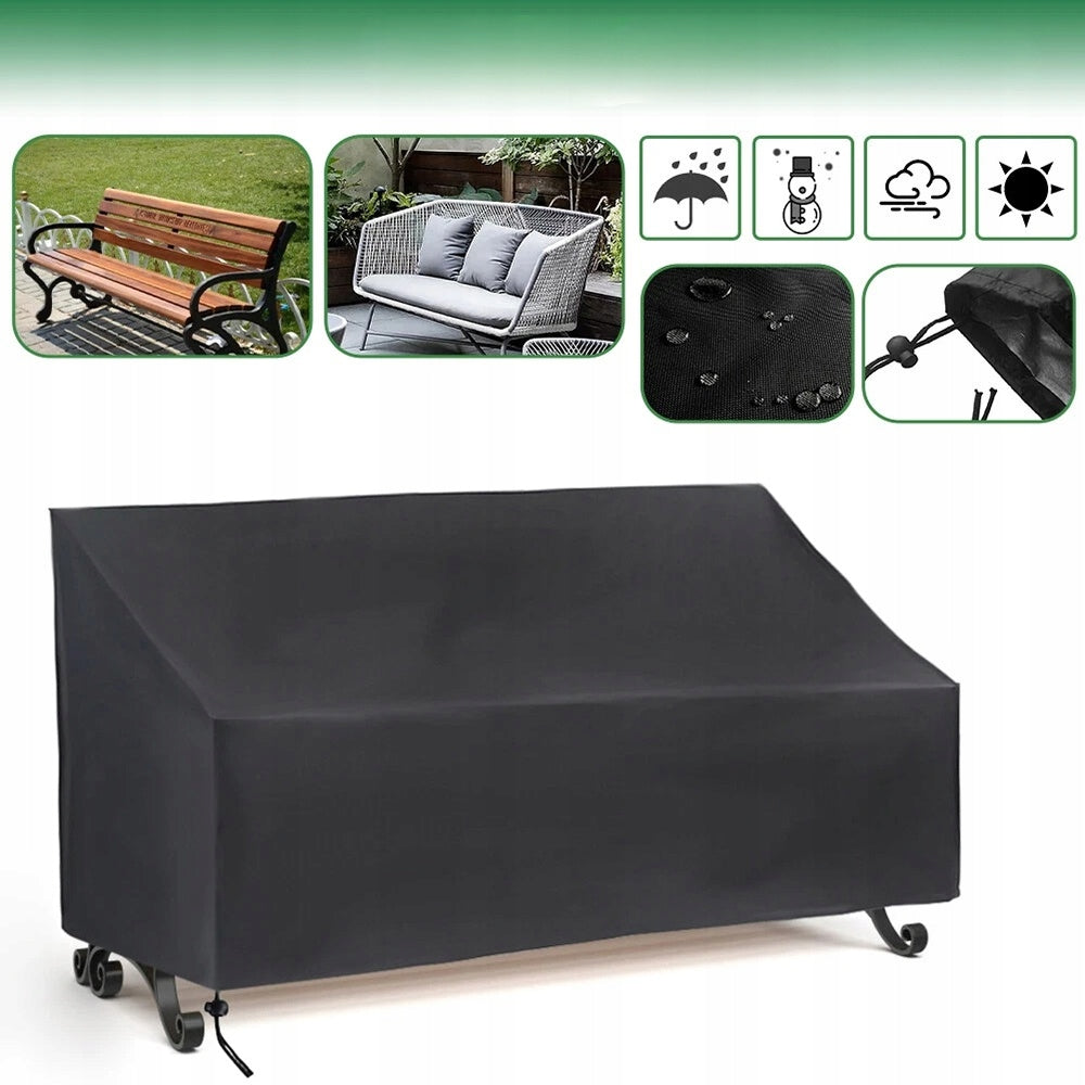 SOFA COVER GARDEN BENCH WATERPROOF TARPAULIN LARGE Color black