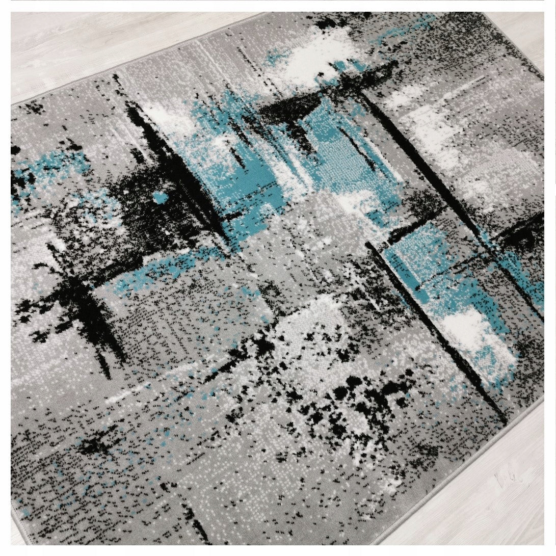 SOFT CARPET 160X230 CM NEW IDEA MARBLE TURQUOISE 3193BS22 FOR LIVING ROOM Material polypropylene