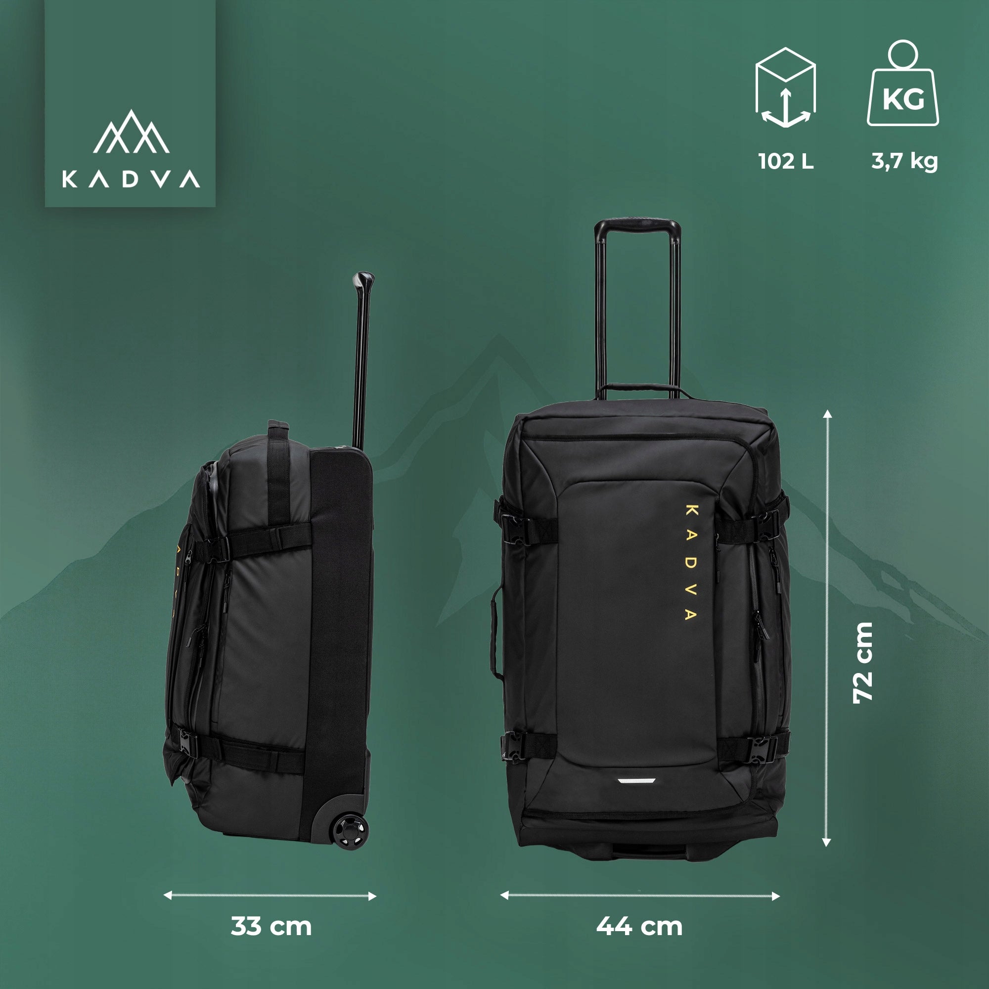 SOFT MATERIAL Travel case KADVA Lazio 102L black CIRCLES BLACK Manufacturer code KDV-B4B110-BK