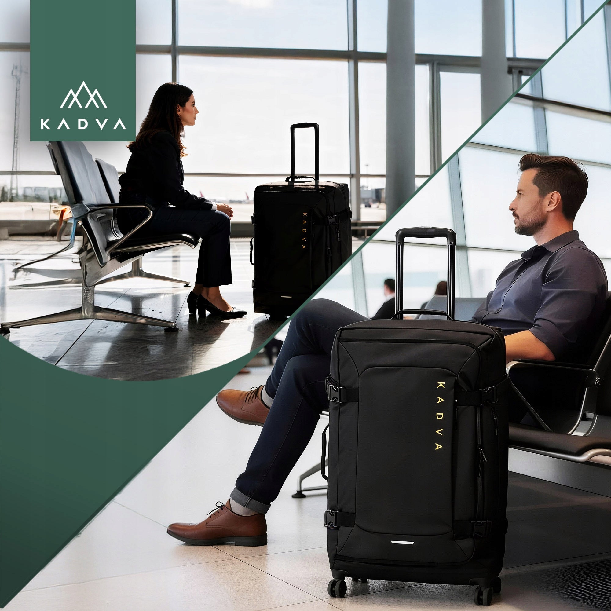 SOFT MATERIAL Travel case KADVA Lazio 102L black CIRCLES BLACK Width (longer edge) 44 cm