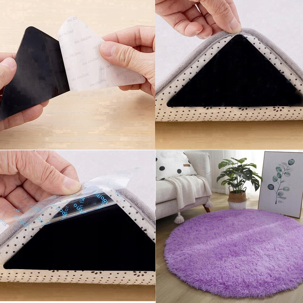 SOFT PLUSH CARPET ROUND 120x120cm PURPLE RUG LIVING ROOM BEDROOM Length 120 cm