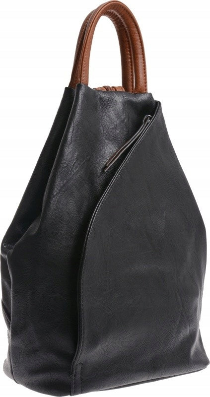 SOFT WOMEN'S BACKPACK AND BAG 2IN1 ECO LEATHER black brown Brand no brand