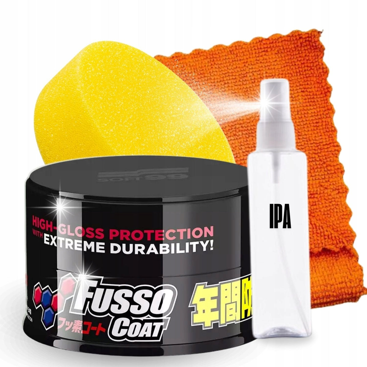 SOFT99 FUSSO COAT 12 month DARK wax 200g Dark lacquer wax SET