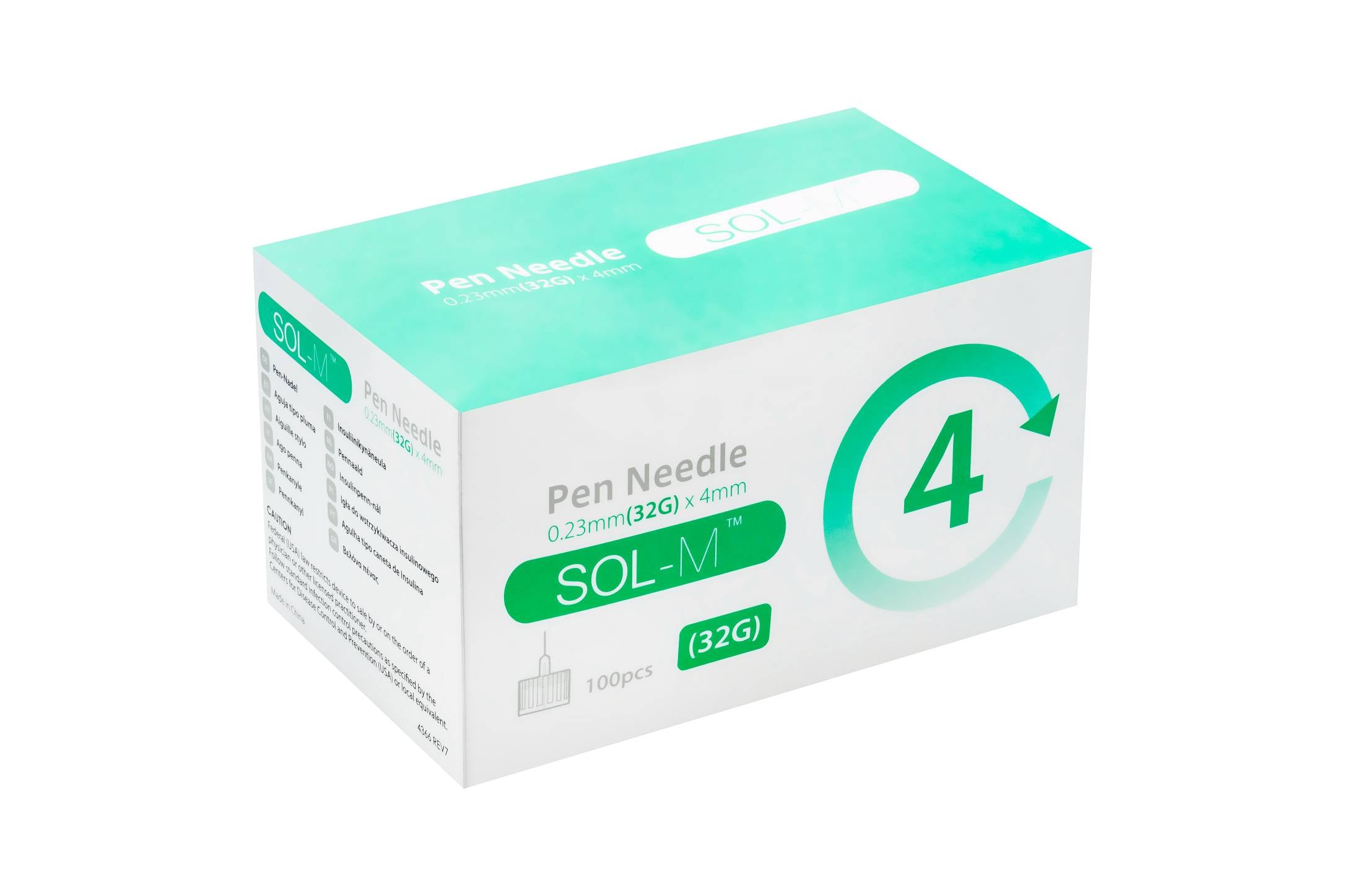 SOL-M 32G 5/32" (0,23 x 4 mm) Pen needle, universal, thin-walled,...